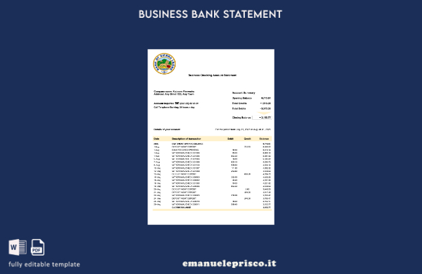 stile verificato Sierra Leone Estratto conto aziendale della Banca della Sierra 